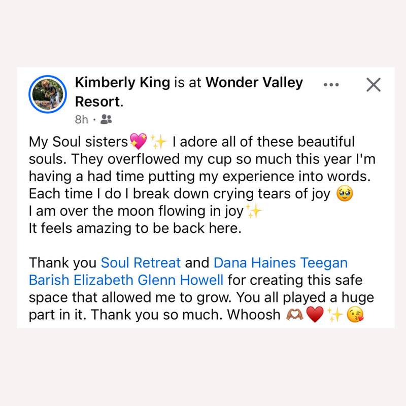 testimonial of soul retreat with dana haines