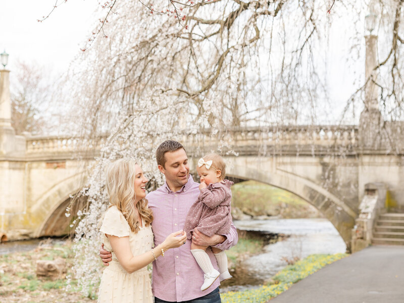 Family portrait in a wildflower field in Pennsylvania