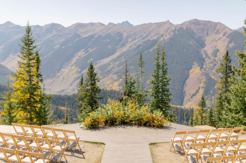 n outdoor wedding ceremony location in Aspen, Colorado, amidst the mountains
