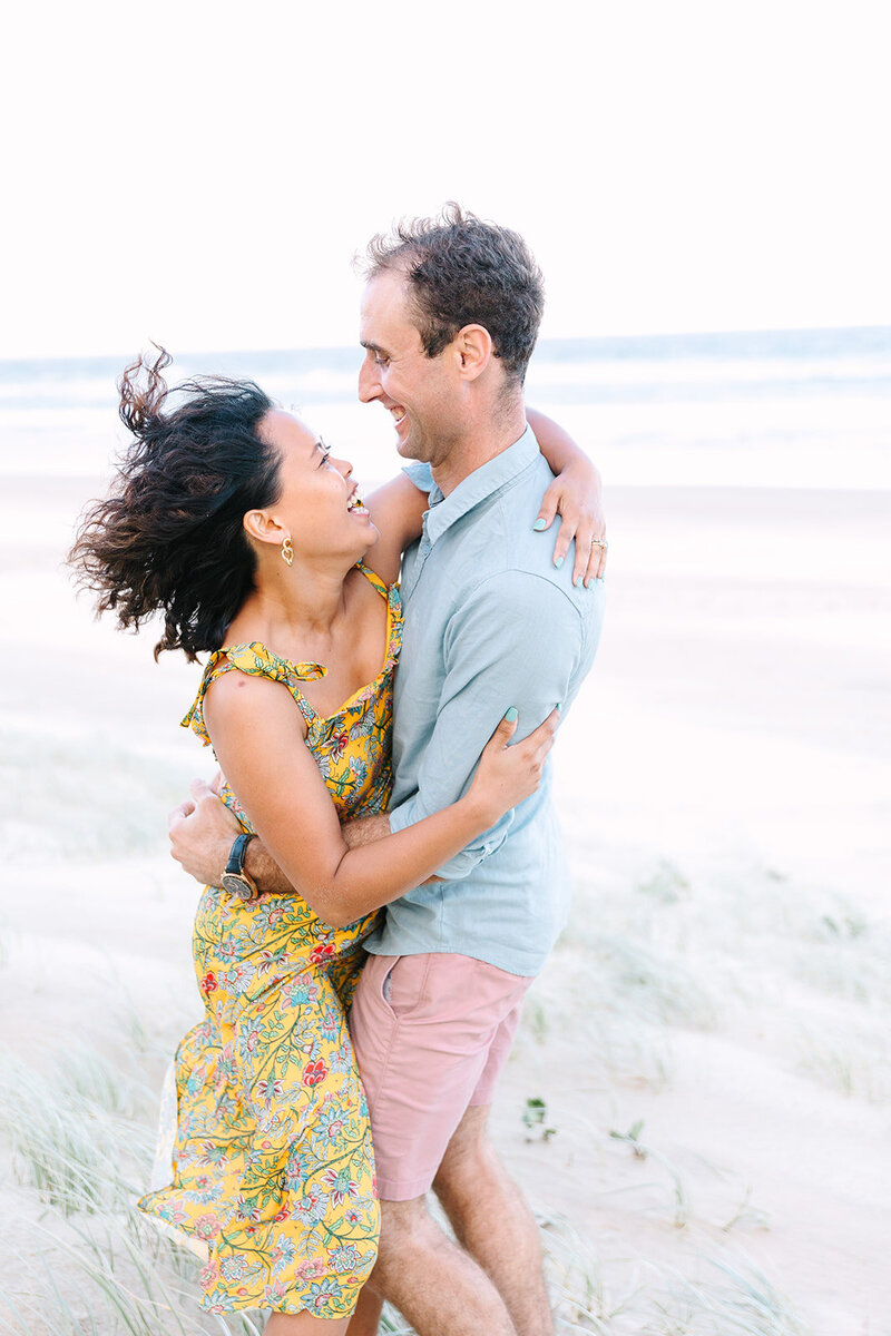 Husband and wife couples photoshoot on the beach