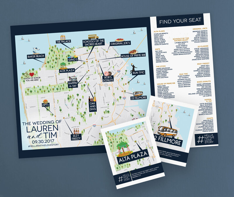 custom seating chart for san francisco wedding using SF Wedding Map