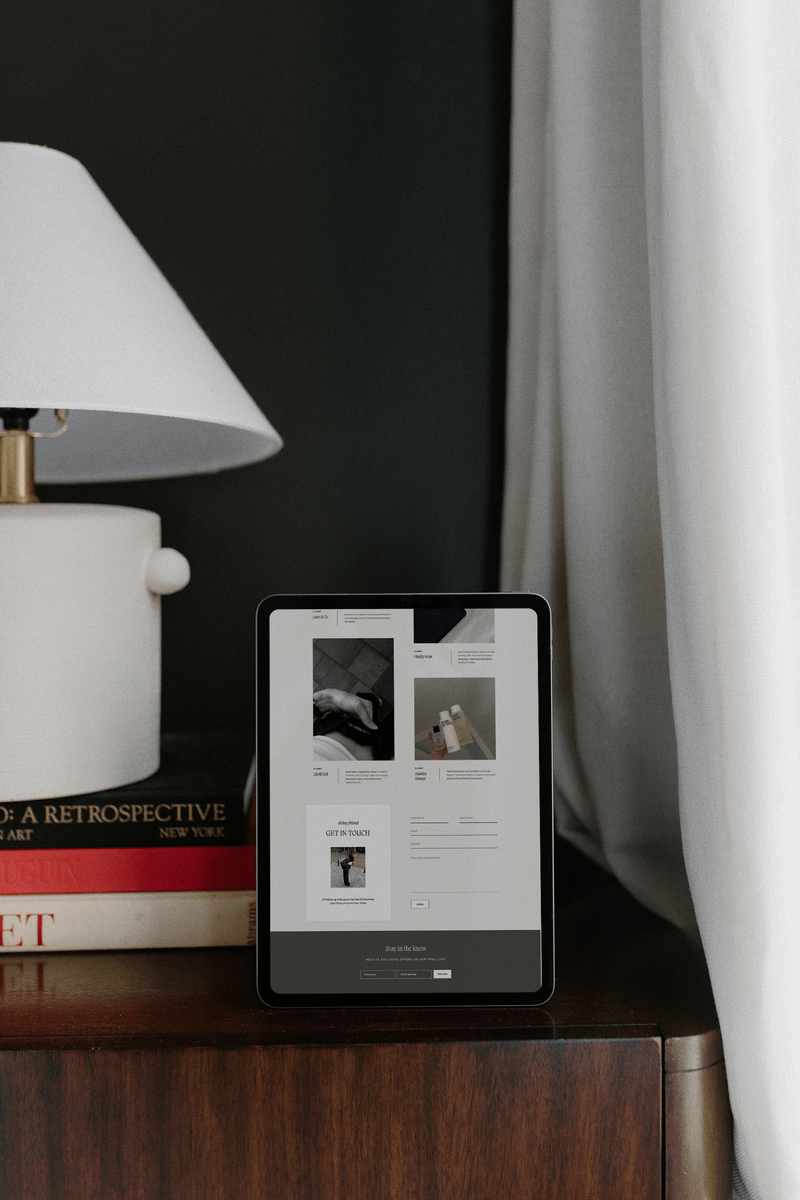 Ipad example of branding and web design​ Flourish Foundry Designs