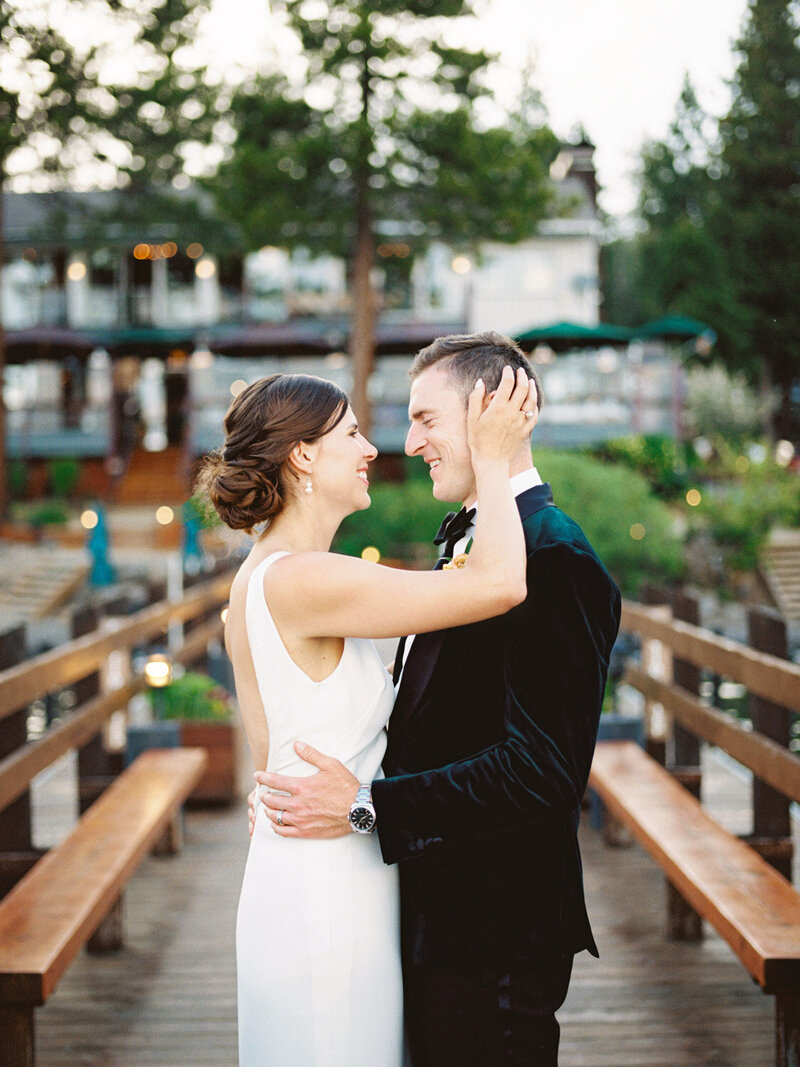 Gar Woods Lake Tahoe Wedding Bride and Groom Portraits