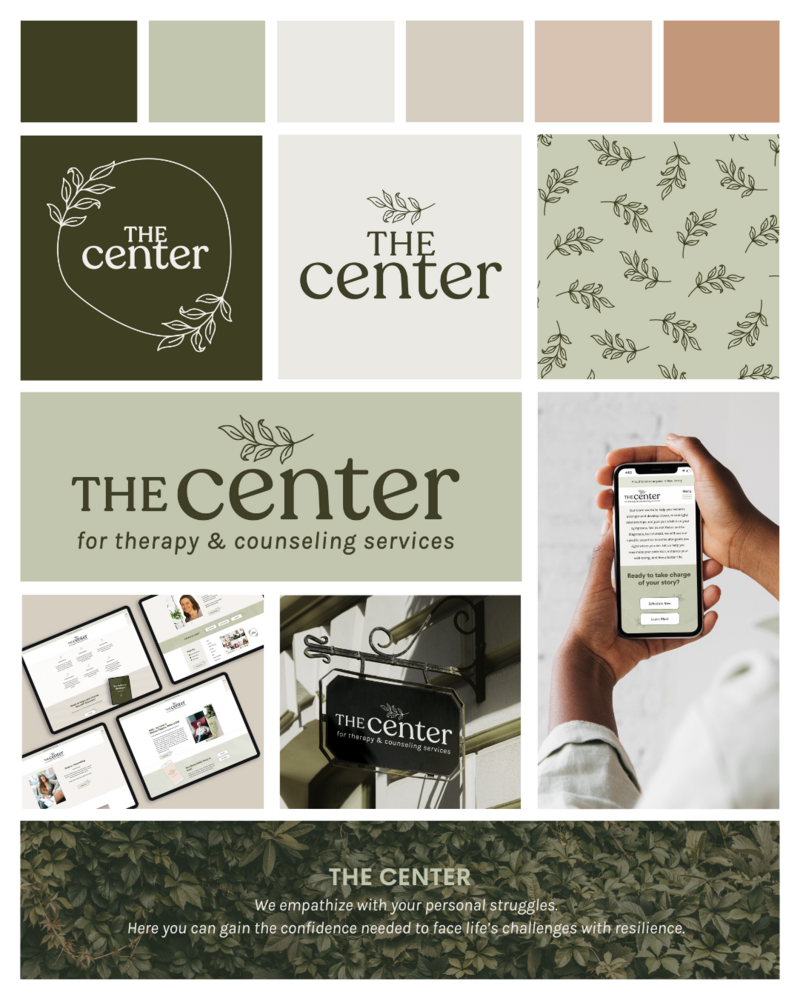 soft, organic, nature-inspired branding for a therapy center