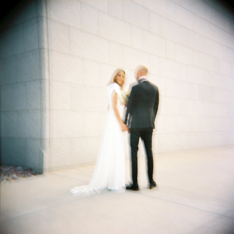 Blurry photo of Bride and Groom