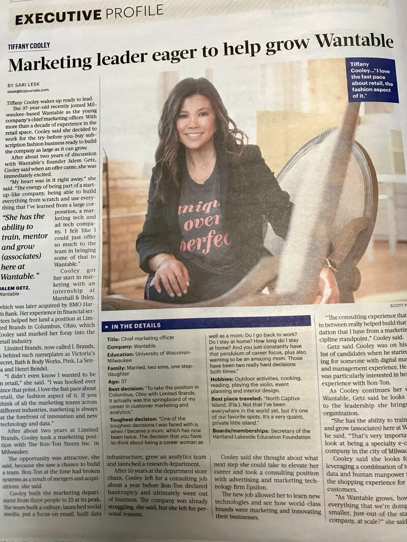 Tiffany Cooley Milwaukee Business Journal article