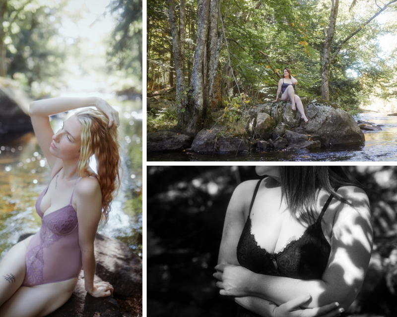 outdoor boudoir session taken in Kingston Ontario.