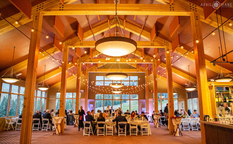 Reception for wedding inside Black Mountain Lodge