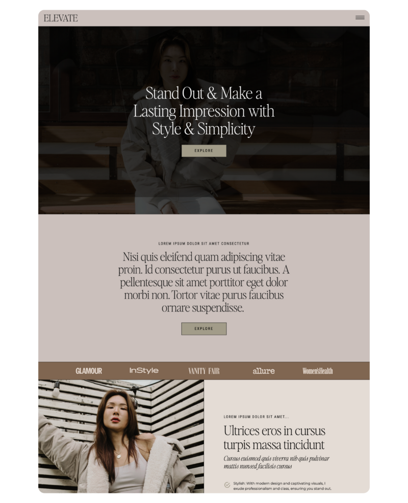 modern and aesthetic Showit website template designed by WebMaven
