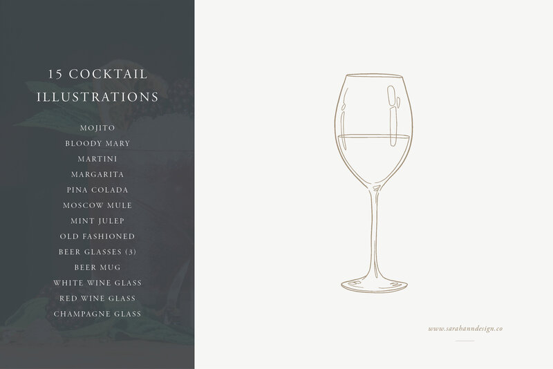 CocktailDrinks-VectorIllustrations-SarahAnnDesign-Market4