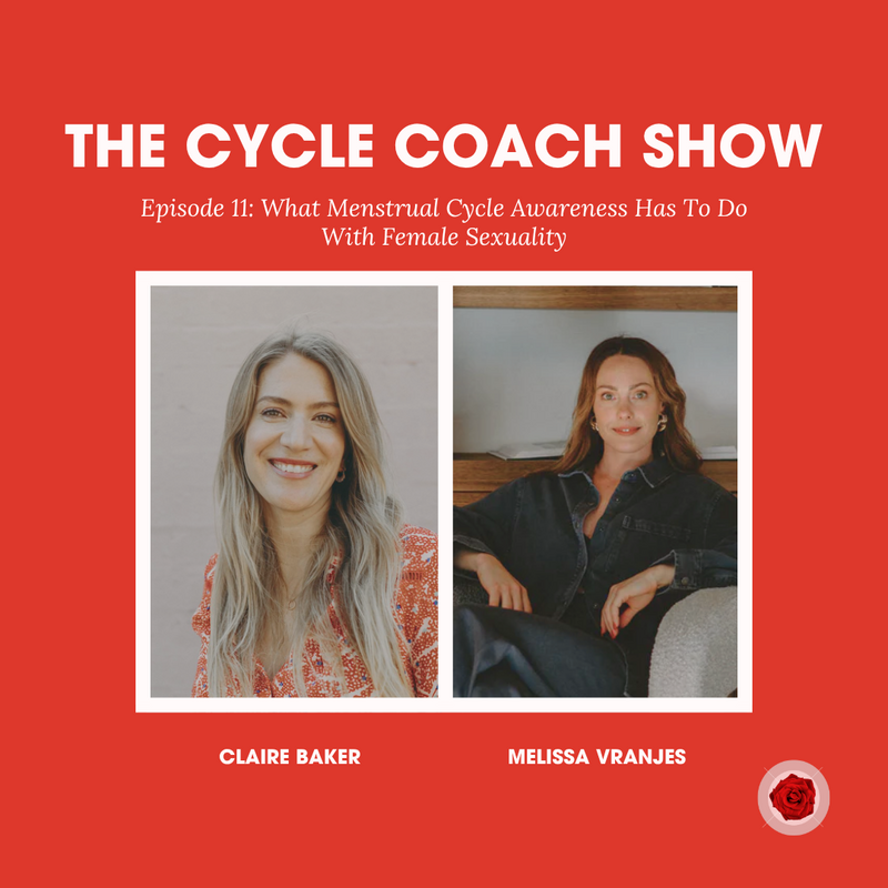 A podcast episode cover with Claire Baker & Melissa Vranjes