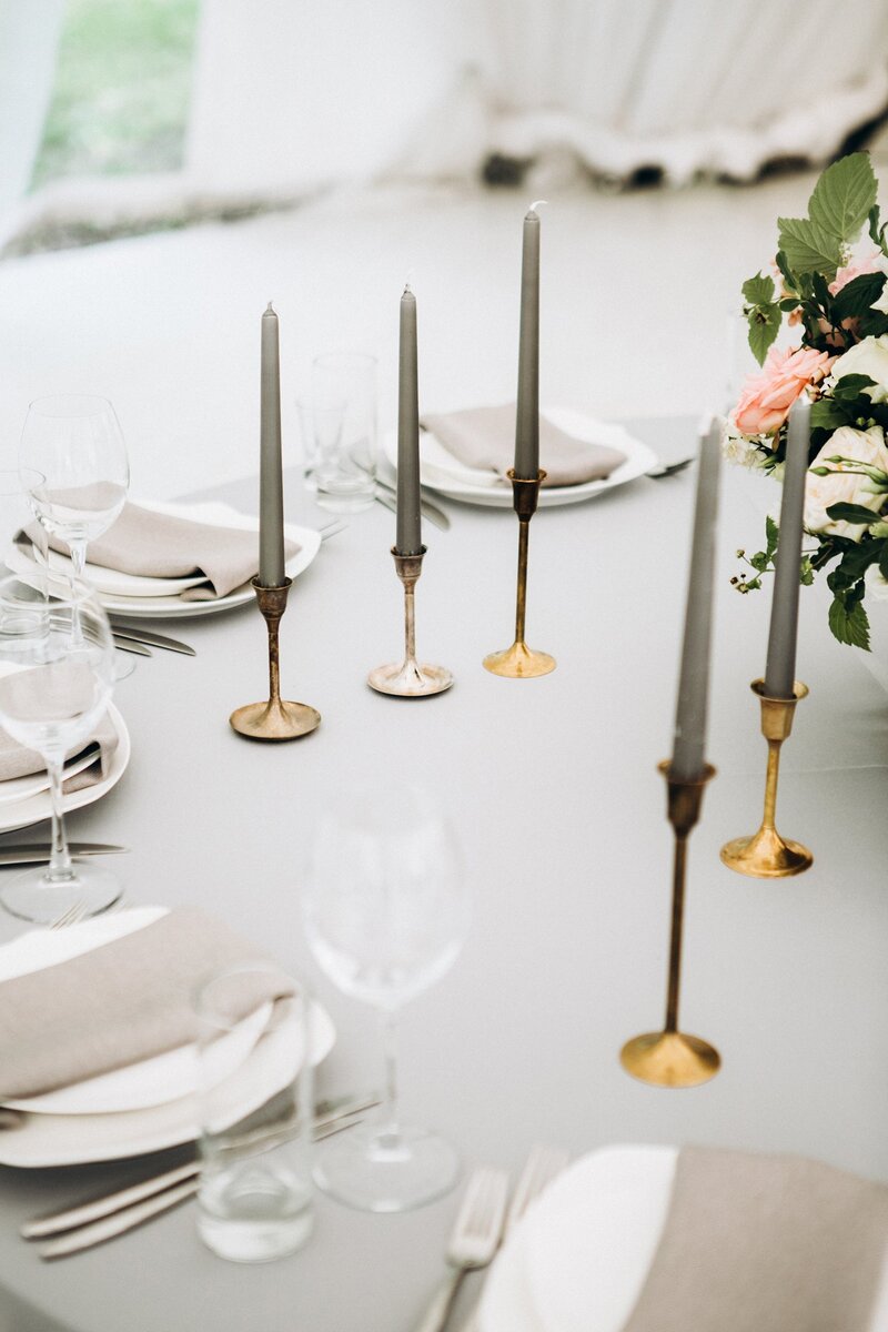 Modern organic dusty blue and blush wedding