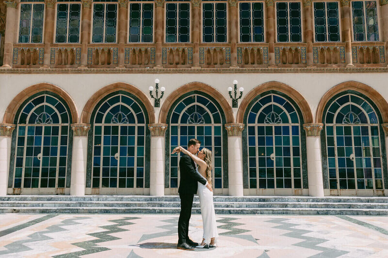 bride and groom kissing taken by tampa florida wedding photography