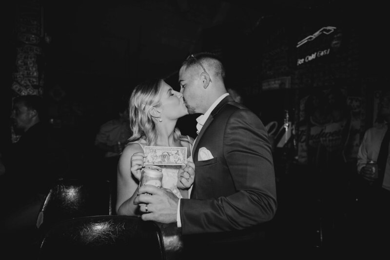 Fun and candid wedding reception photo taken by a Michigan and Ohio wedding photographer capturing authentic moments across the Midwest