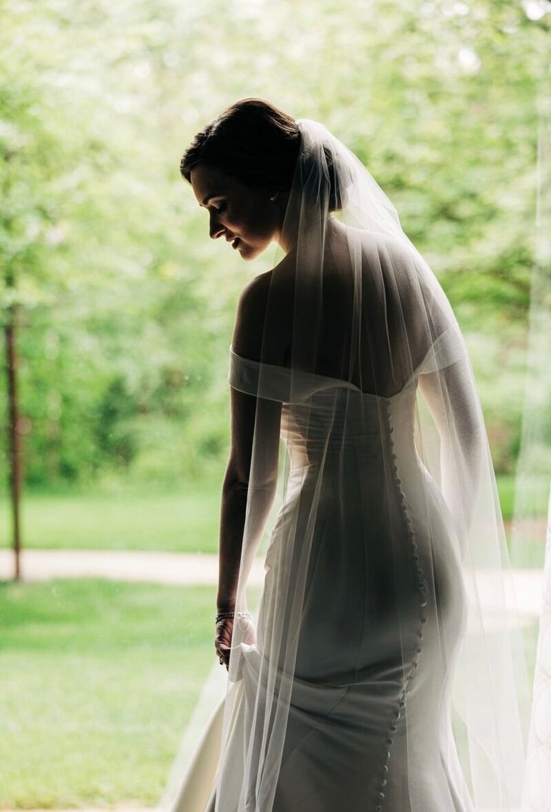 Bride silhouette at Hyatt Lodge  Window
