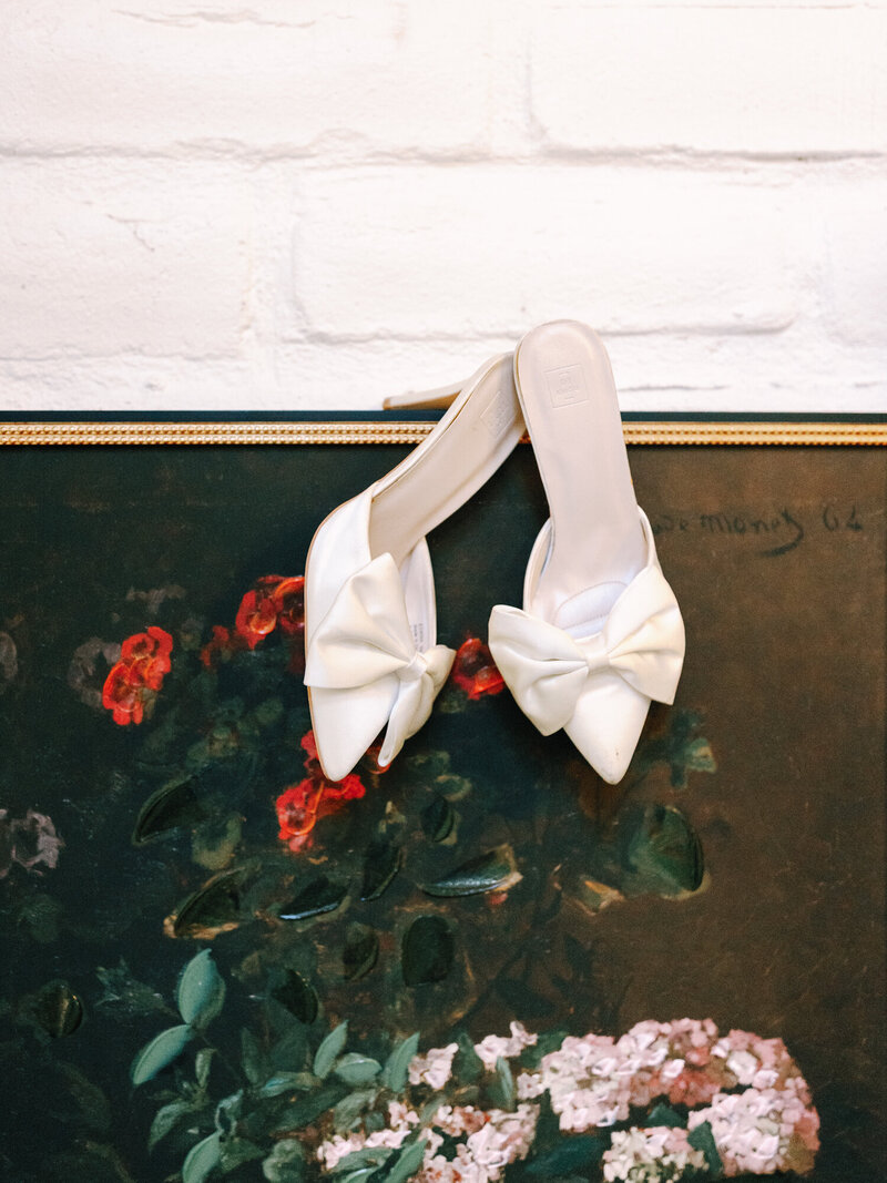 fine art orange county wedding photographer shoes over oil painting 