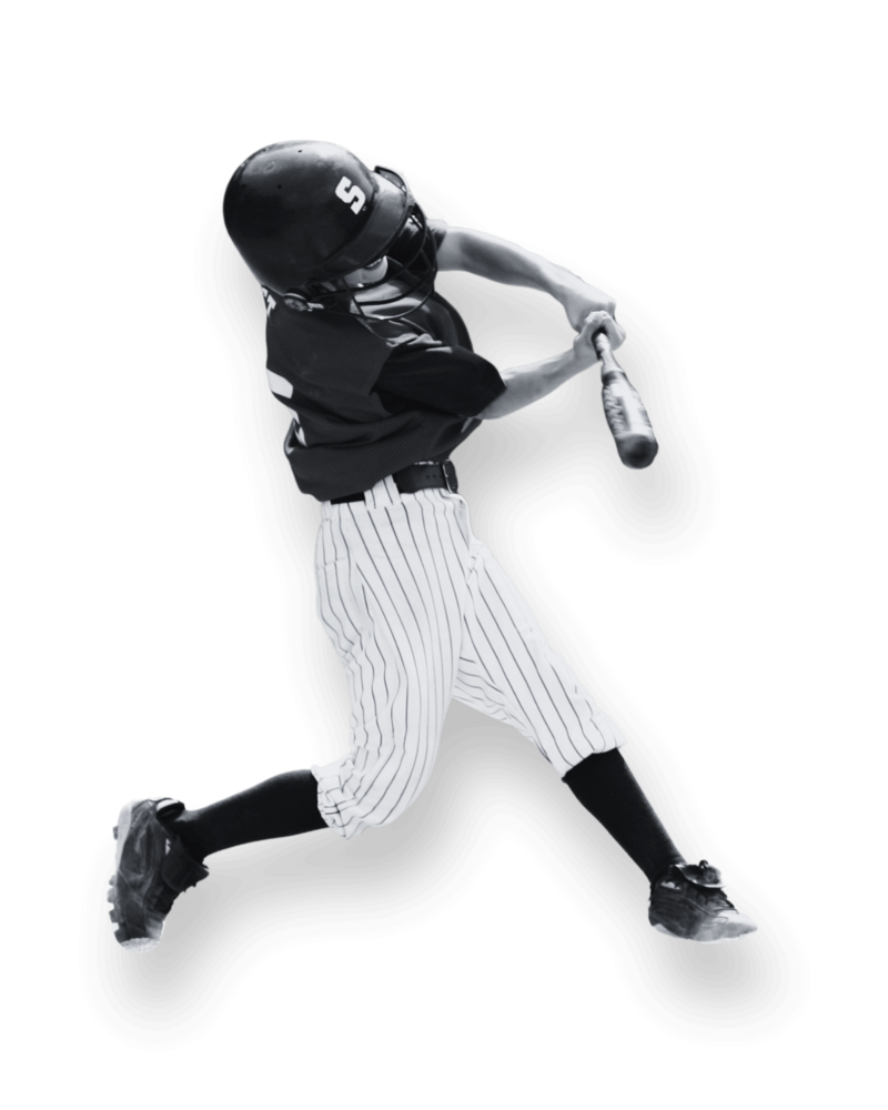 youth baseball player, swinging a bat