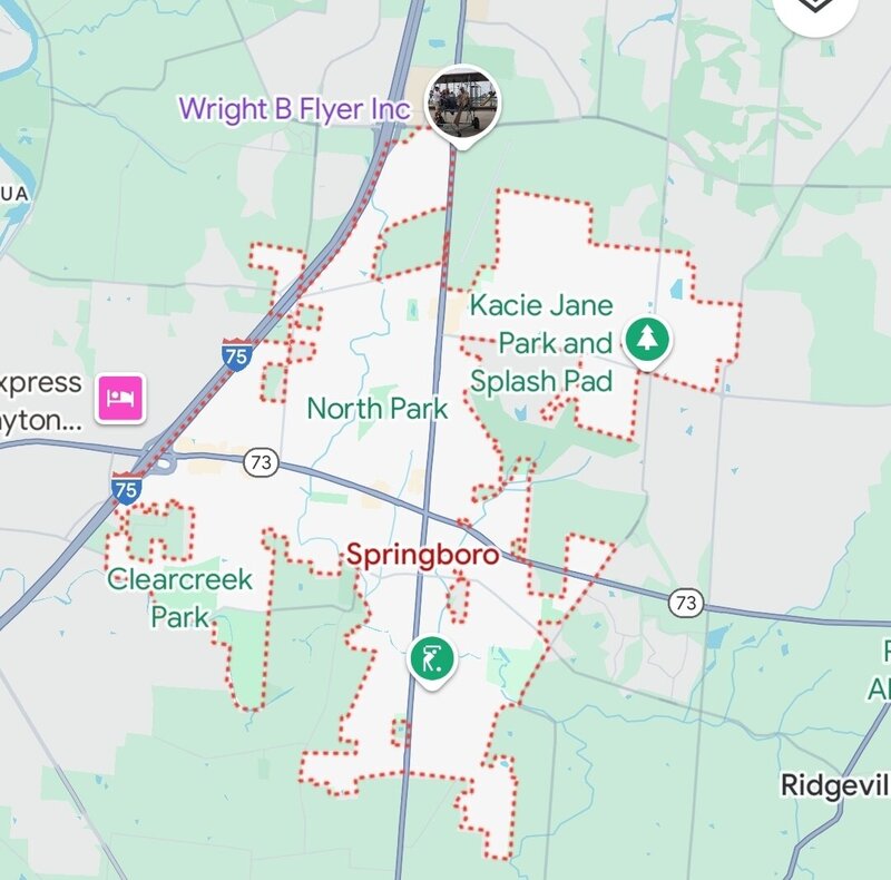 Springboro Ohio PEAKS service area