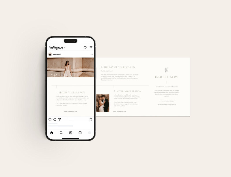 Elegant Instagram templates for photographers Olive Oak 11