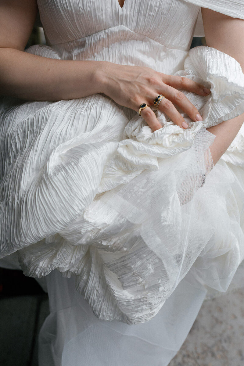 brooklyn bride wearing jenny yoo wedding dress