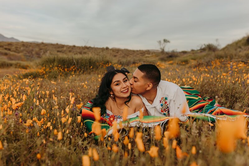 Arizona Wild flower couple photoshoot