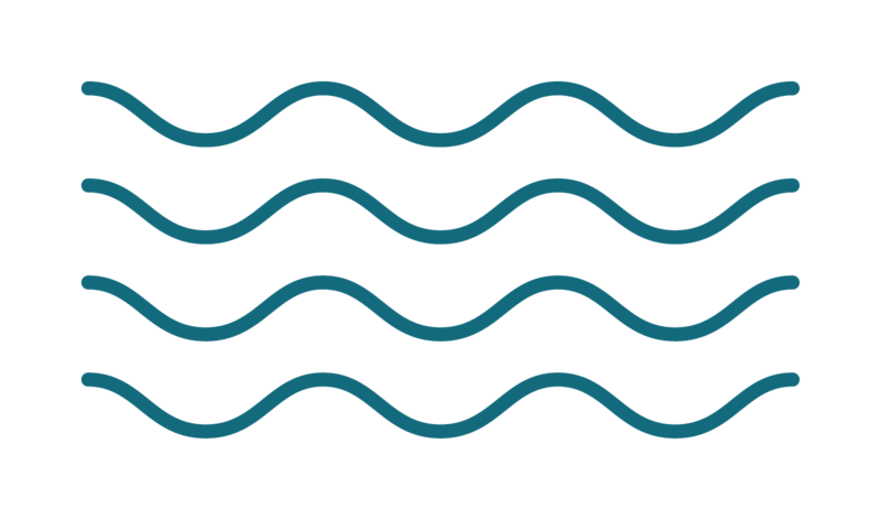 Four blue wave lines aligned horizontally