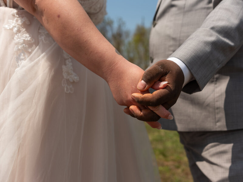 Couple Holding hands in Two Harbors, MN