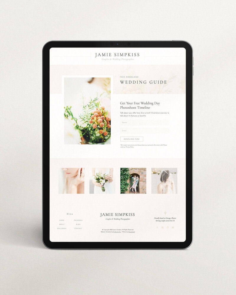 freebie  resources page website template