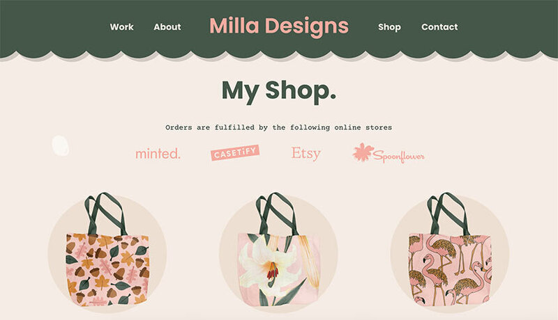 Shop slideshow mobile Showit website template Milla by The Template Emporium