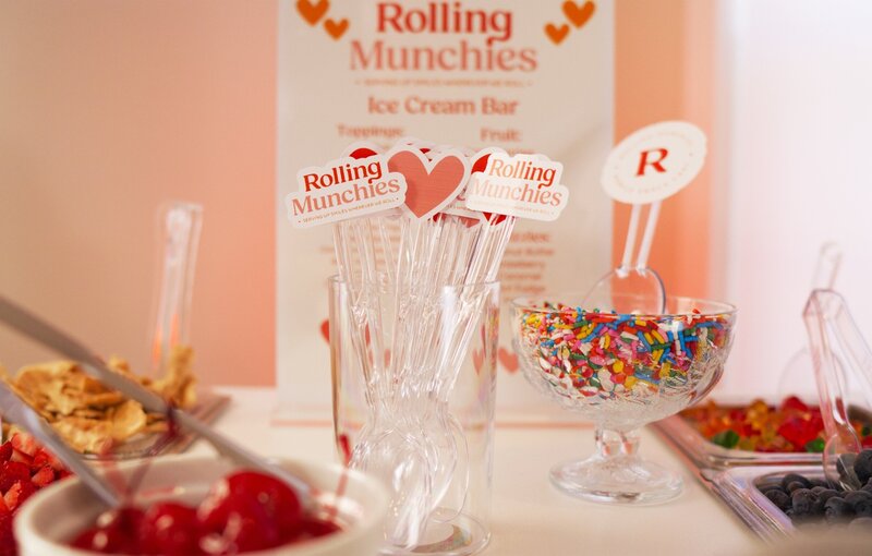 Decorated snack cart for kids birthday party