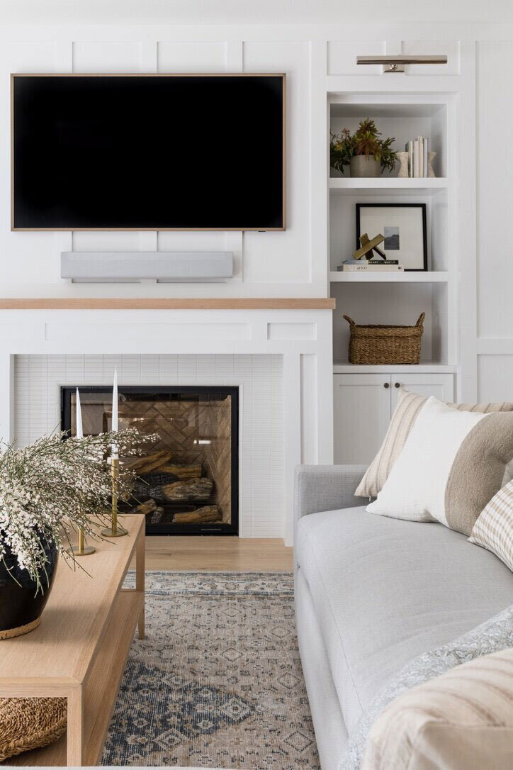Bright transitional living room with warm neutrals and natural materials in Turtle Ridge, Irvine
