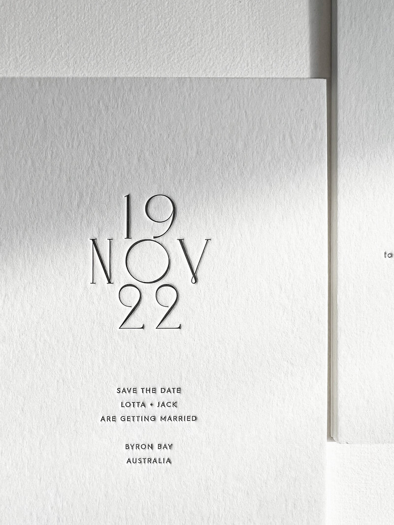 luxury designed and letterpress printed fresh and clean wedding invitation suite Sienna