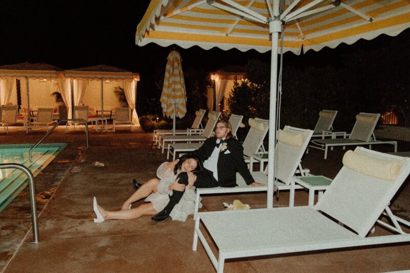 After party wedding pool photos.