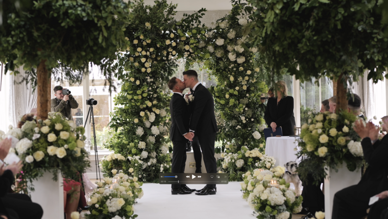 Wedding couple at Glencorse House