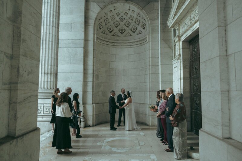 bride and groom during NYLP elopement ceremony shot by Elsie Goodman Photography | NYC Elopement Packages