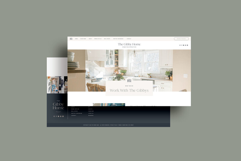 a mockup showing an elevated, neutral website for a blogger