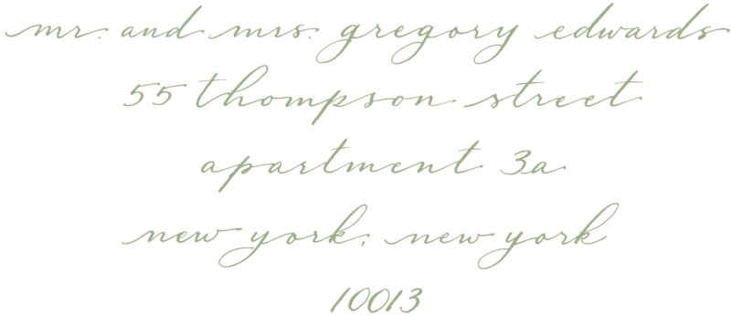 Hopkins Calligraphy Style- Sage Green