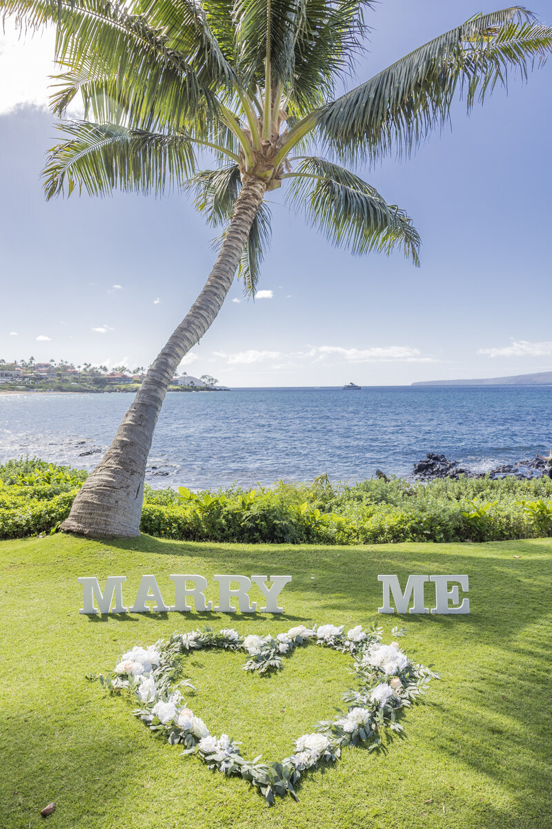 Kauai Proposal Photographer capturing photo of couple with rainbow