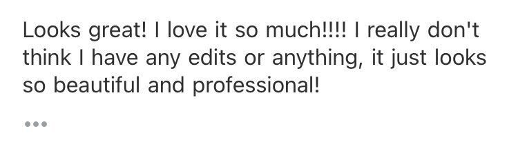 Screenshot of a client testimonial sharing how their new website made them feel more confident and legitimate in their business