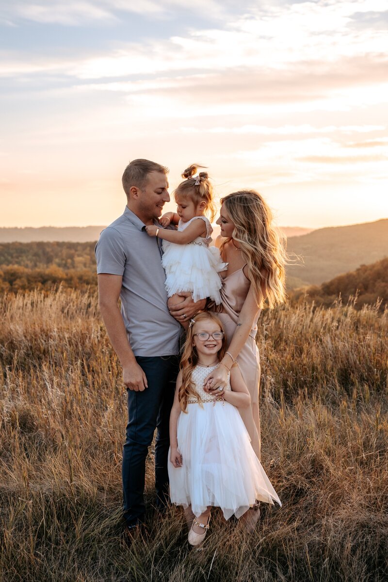 Family photography at sunset in North Dakota