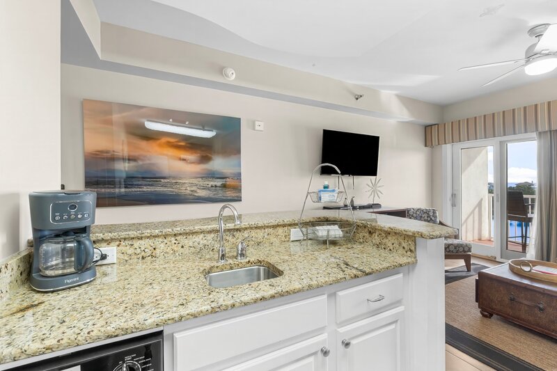 kitchentte with granite countertops
