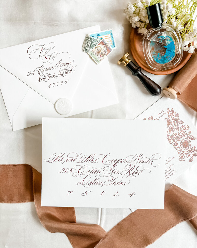 Calligraphy addressed envelopes