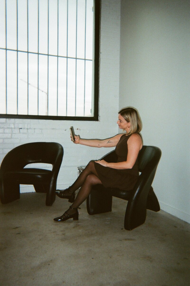 woman taking a selfie