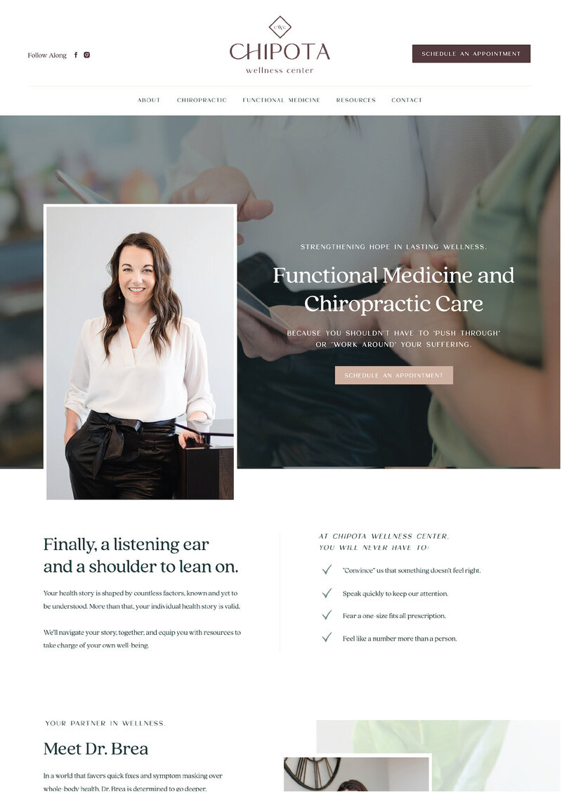 Home page for Chipota Wellness Center