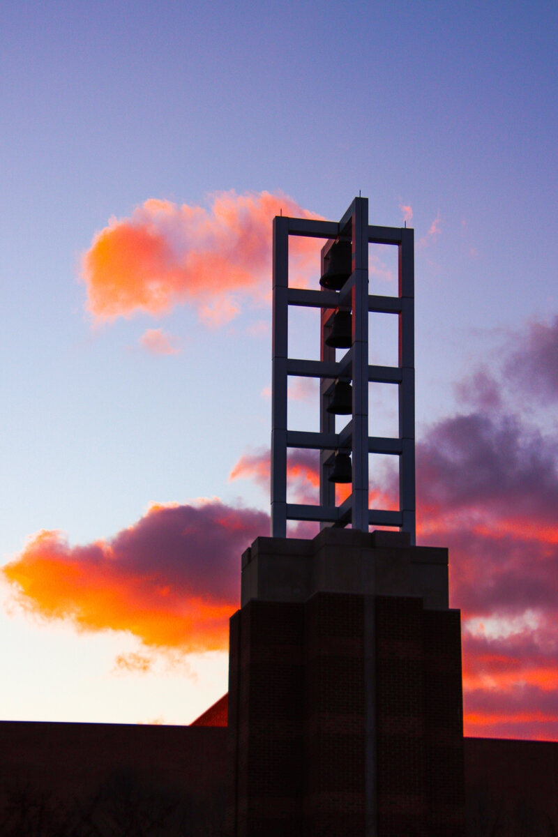022521 bell tower with sunset behind 7