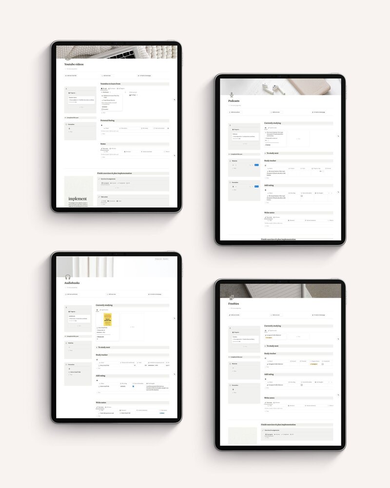 Notion online learning template