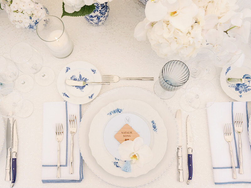 Menus and engraved wood place card
