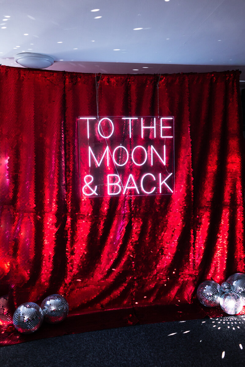 sequins & neon sign  premium backdrop