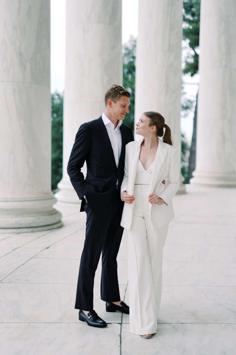 Chic and stylish DC engagement photography session at the Kennedy Center.