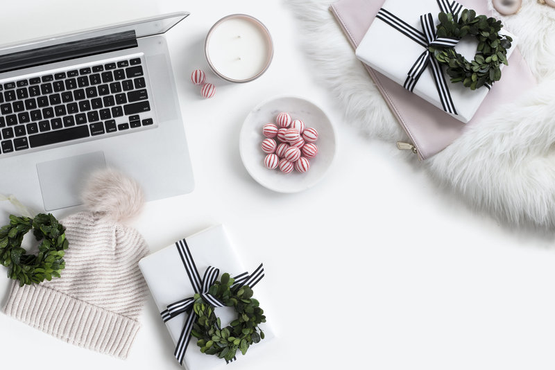 Blush Christmas flatlay